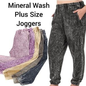 COPY - NWOT Zenana Mineral Wash Plus Size Joggers 1X